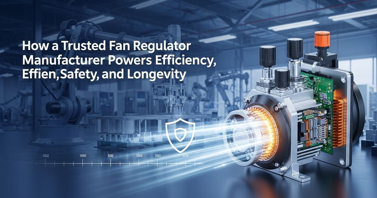 Efficient industrial fan regulator with circuit components in a factory setting, representing trusted fan regulator manufacturers