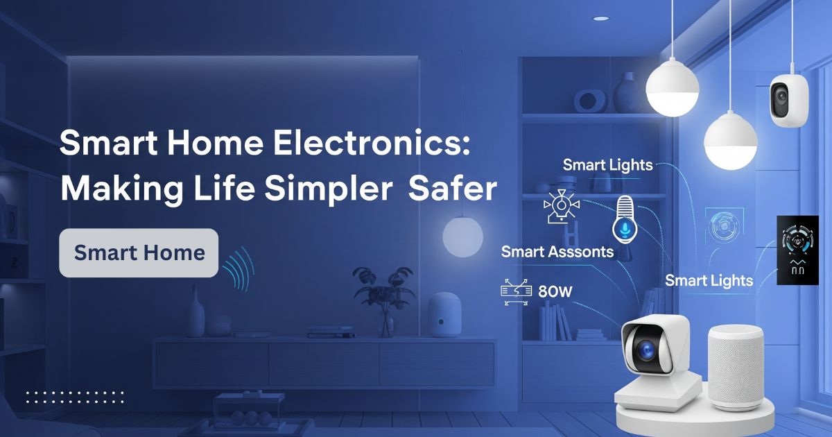 Smart Home Electronics featuring Smart Lights and a Smart Assistant, connecting to fan regulator manufacturers devices for simpler and safer living.